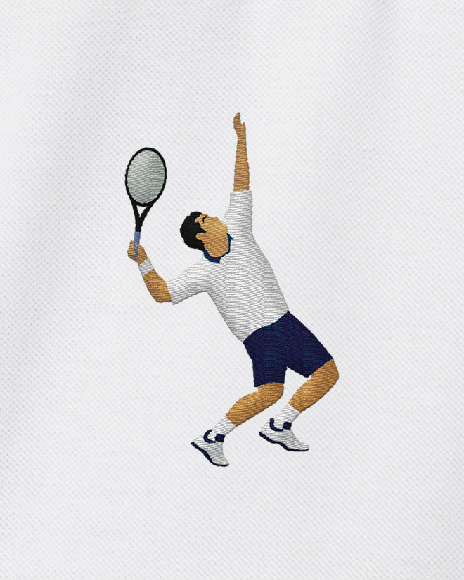 Polo tennis brodé SERVICE-VOLÉE Egalité – vue 2