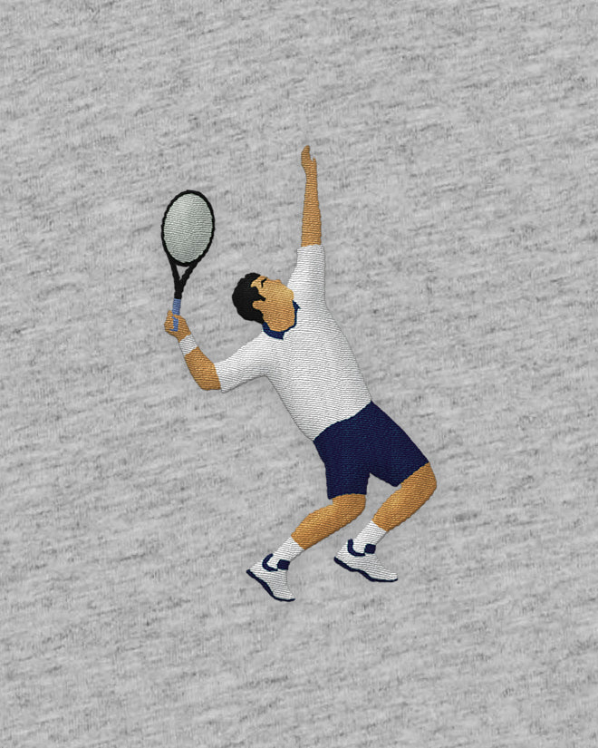 T-shirt tennis brodé SERVICE-VOLÉE Egalité – vue 4